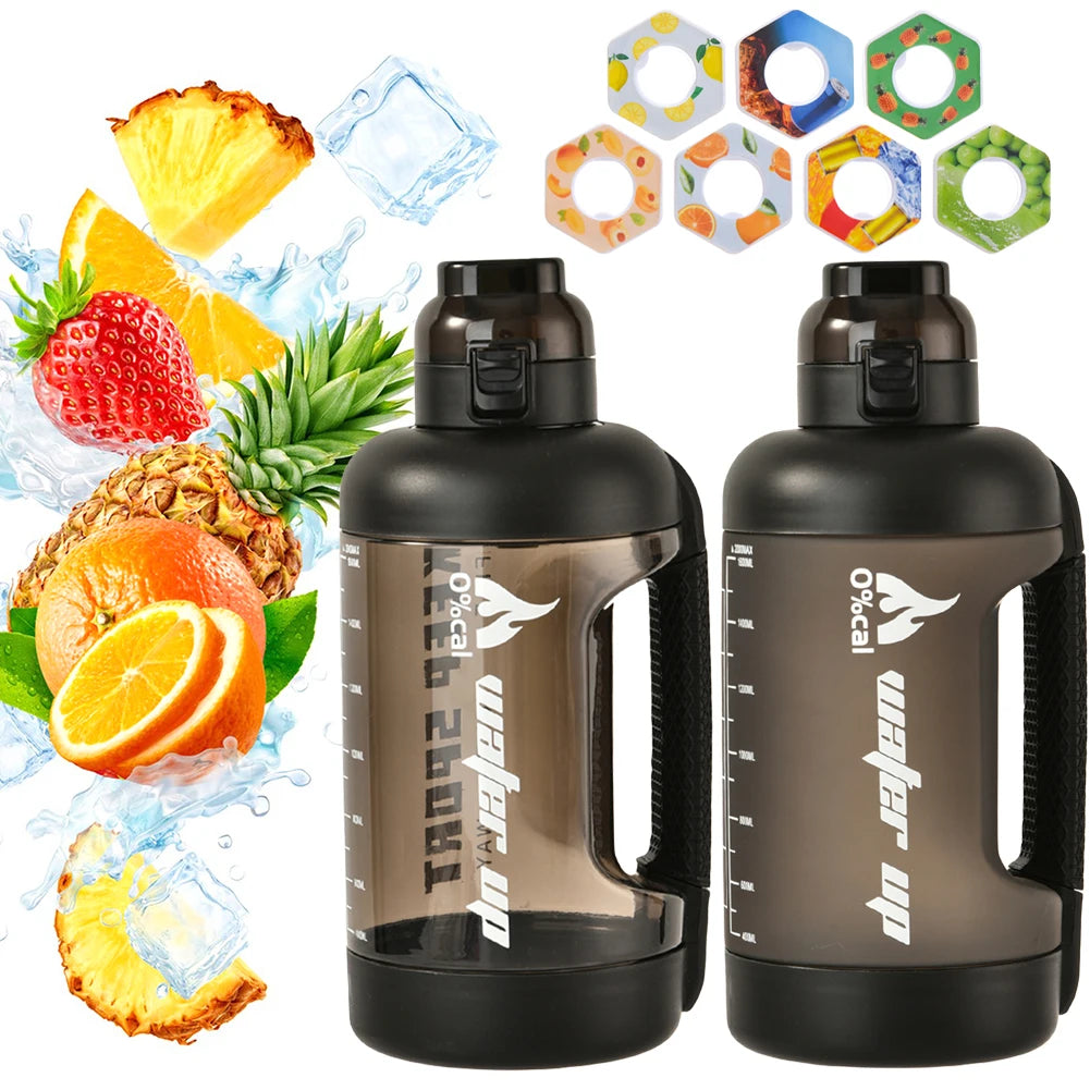 2000Ml Air Flavored Water Bottle with Flavour Pod & Handle Scent up Water Kettle Scent Water Tumblers for Outdoor Camping Travel