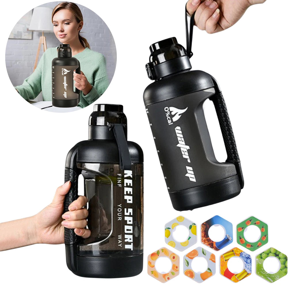 2000Ml Air Flavored Water Bottle with Flavour Pod & Handle Scent up Water Kettle Scent Water Tumblers for Outdoor Camping Travel