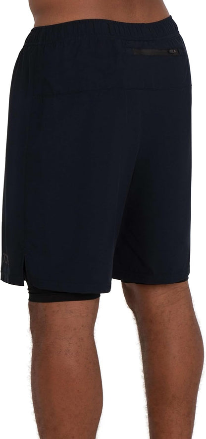 Men'S Ultra 2 in 1 Running Shorts with Inner Compression Short and Zip Pocket